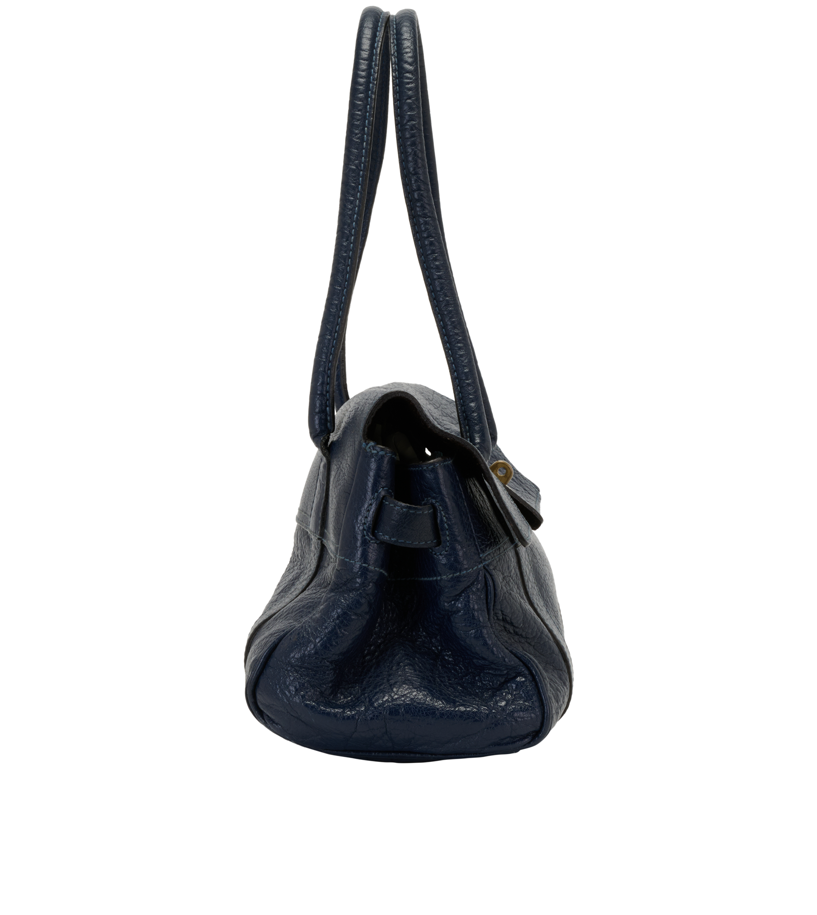East West Bayswater, &pound;295, Handbags, Navy, Leather, Side view
